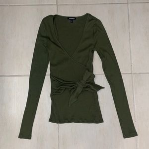 Express long sleeve wrap top